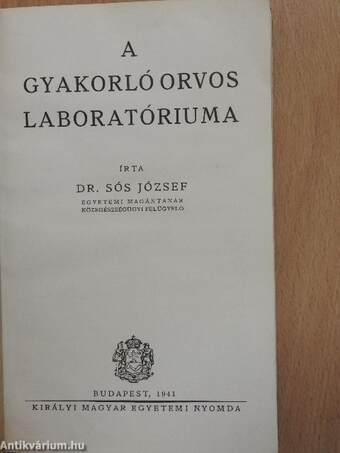 A gyakorló orvos laboratóriuma