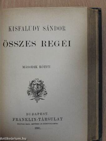 Kisfaludy Sándor összes regéi I-II.