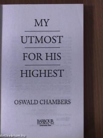 My Utmost for His Highest