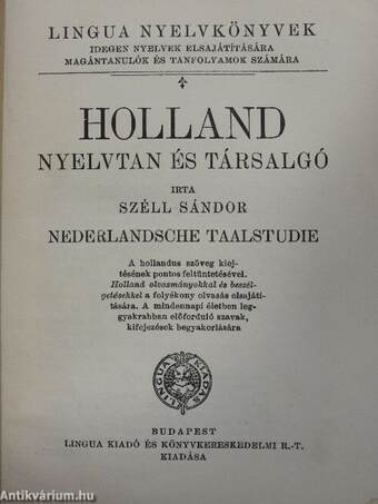 Holland nyelvtan és társalgó