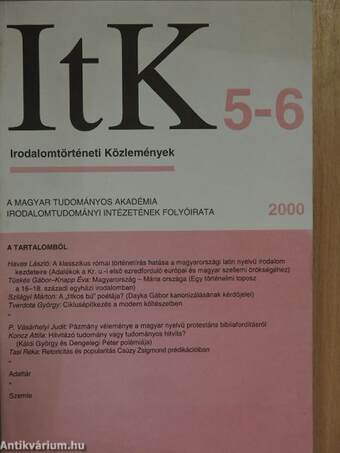 Irodalomtörténeti Közlemények 2000/5-6.