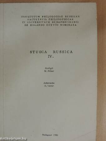 Studia Russica IV.