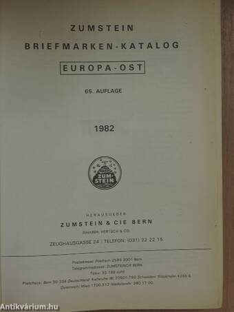 Zumstein Briefmarken-katalog - Ost Europa 1982