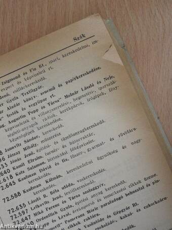 A M. Kir. Postatakarékpénztár csekkszámla-tulajdonosainak 43. névjegyzéke (rossz állapotú)