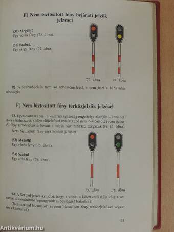 Magyar Államvasutak F. 1. sz. jelzési utasítás