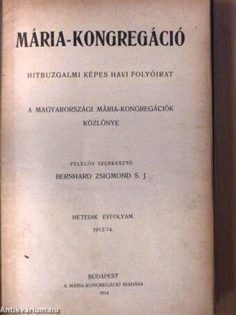 Mária-Kongregáció 1913/14. 1-10. szám/1914/15. (nem teljes évfolyam)