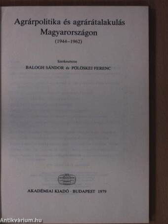 Agrárpolitika és agrárátalakulás Magyarországon