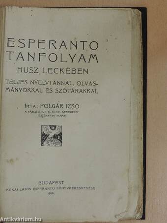 Esperanto tanfolyam husz leckében