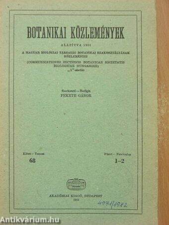 Botanikai közlemények 1981/1-2.