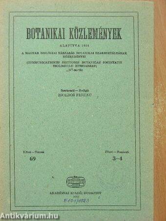 Botanikai közlemények 1982/3-4.