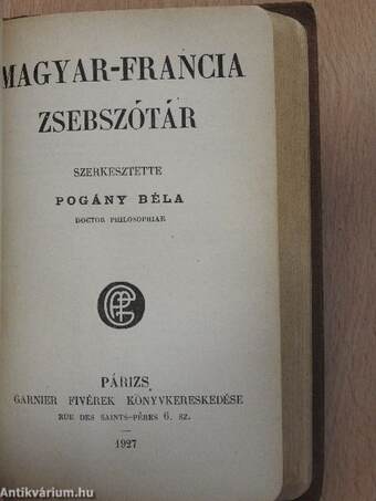 Petit dictionnaire francais-hongrois/Magyar-francia zsebszótár