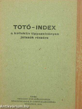 Totó-index a kollektív tippszelvényen játszók részére