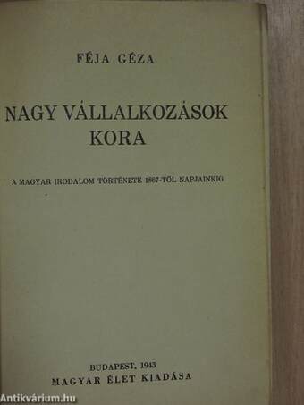 Nagy vállalkozások kora