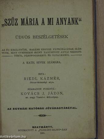 "Szüz Mária a mi anyánk"