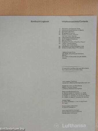 Lufthansa Bordbuch/Logbook