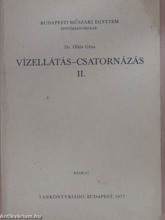 Vízellátás-csatornázás II.