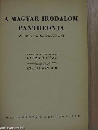 A magyar irodalom pantheonja