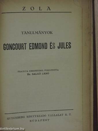 Rougon kegyelmes ur I-IV./Concourt Edmond és Jules