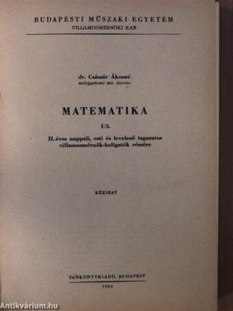 Matematika I/3.