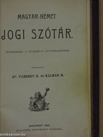 Magyar-német jogi szótár