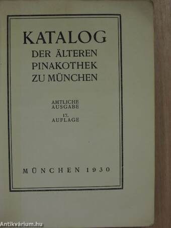 Katalog der älteren Pinakothek zu München