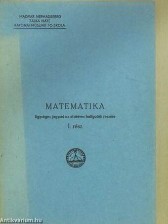 Matematika I-II. (aláírt példány)