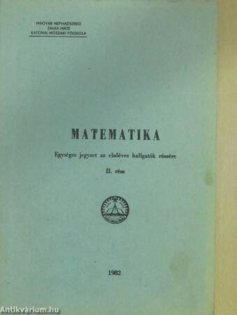 Matematika II. (aláírt példány)