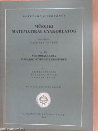 Műszaki matematikai gyakorlatok A. IX.