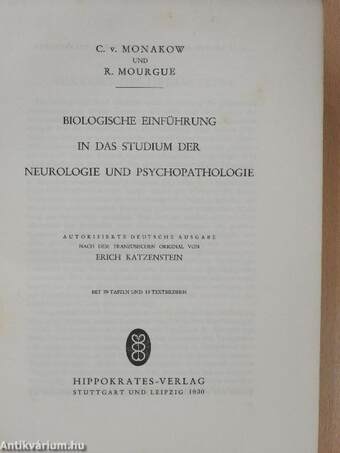 Biologische Einführung in das Studium der Neurologie und Psychopathologie