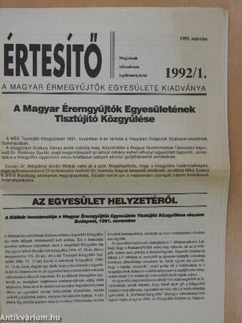 Értesítő 1992/1.