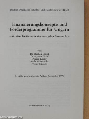 Finanzierungskonzepte und Förderprogramme für Ungarn