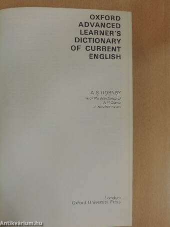 Oxford Advanced Learner's Dictionary of Current English