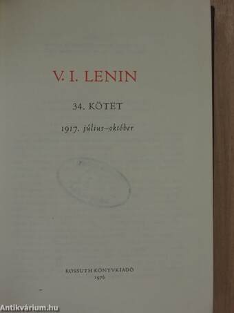 V. I. Lenin összes művei 34.