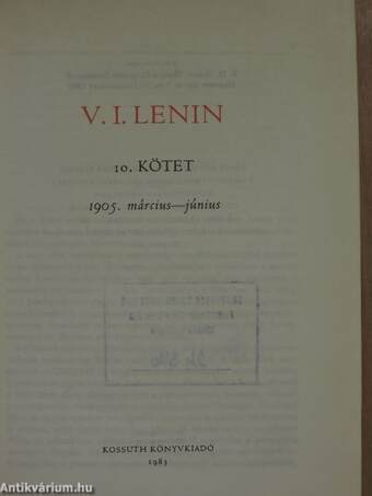 V. I. Lenin összes művei 10.