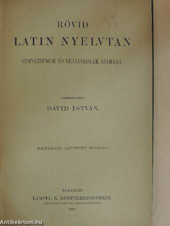 Rövid latin nyelvtan