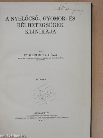 A nyelőcső-, gyomor- és bélbetegségek klinikája