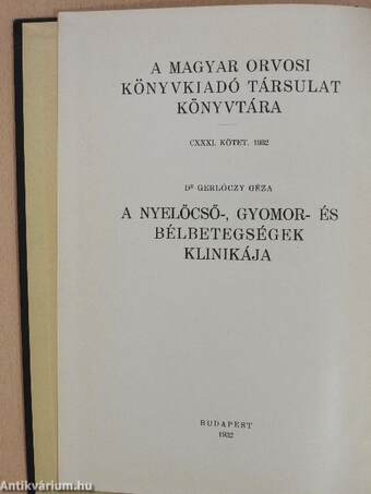 A nyelőcső-, gyomor- és bélbetegségek klinikája