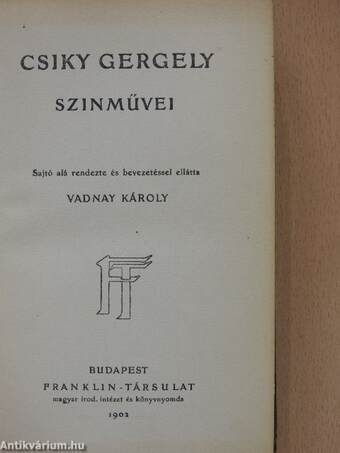 Csiky Gergely szinművei