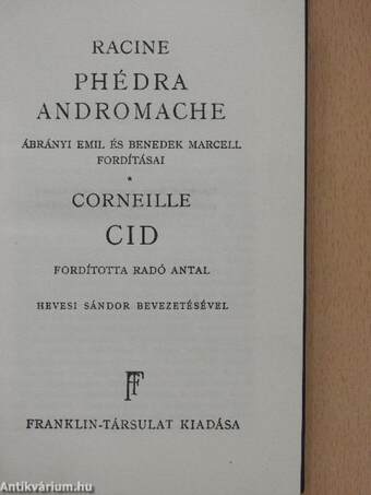 Phédra/Andromache/Cid