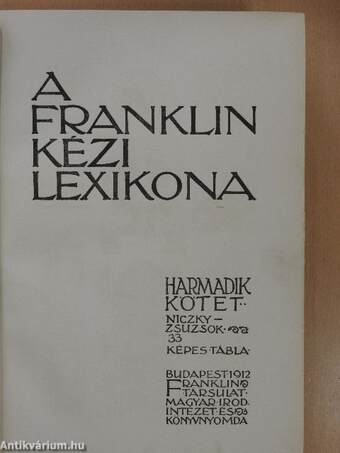 A Franklin kézi lexikona III. (töredék)