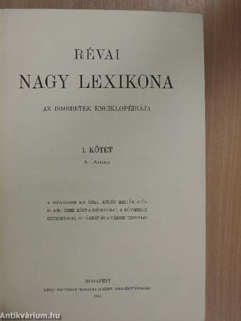 Révai nagy lexikona 1-20.