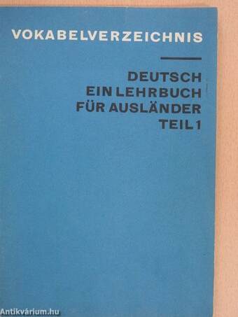 Vokabelverzeichnis Deutsch Ein Lehrbuch Für Ausländer Teil 1