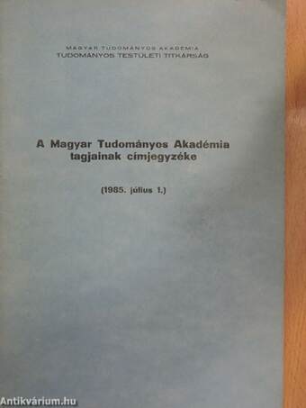 A Magyar Tudományos Akadémia tagjainak címjegyzéke