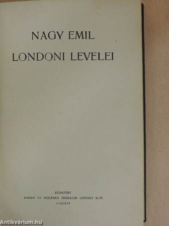 Nagy Emil londoni levelei