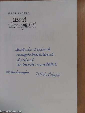 Üzenet Thermopüléből (dedikált példány)