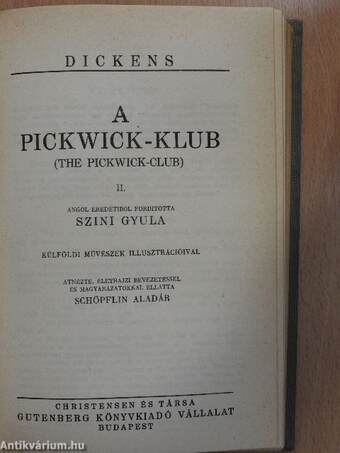 A Pickwick-Klub I-IV.