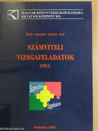 Számviteli vizsgafeladatok 2003.