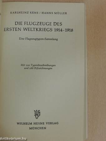 Die Flugzeuge des ersten Weltkriegs 1914-1918