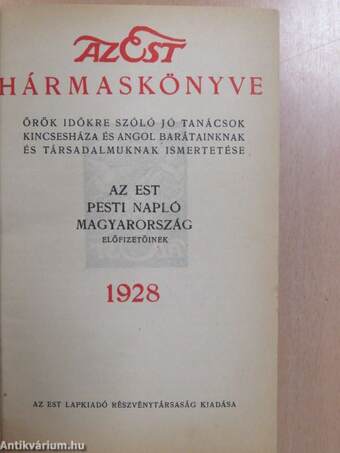 Az Est hármaskönyve 1928.