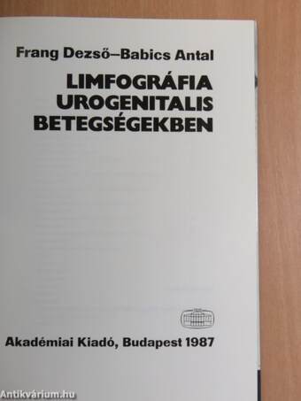 Limfográfia urogenitalis betegségekben